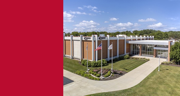 Elevated image of the main building at the Kenosha Campus